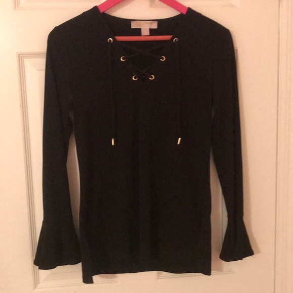Michael Kors Tops - Michael Kors black flare long sleeve